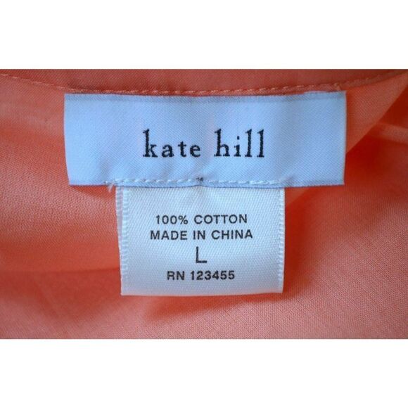 Kate Hill Big Shirt Tunic Top Sz Large Open Front Drawstring Waist Pockets NEW - Picture 4 of 6